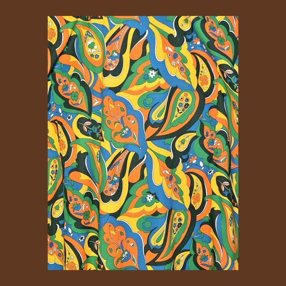 Vintage 60s 70s Psychedelic Caftan Flower Power, MD/LG. - Picture 4 of 7